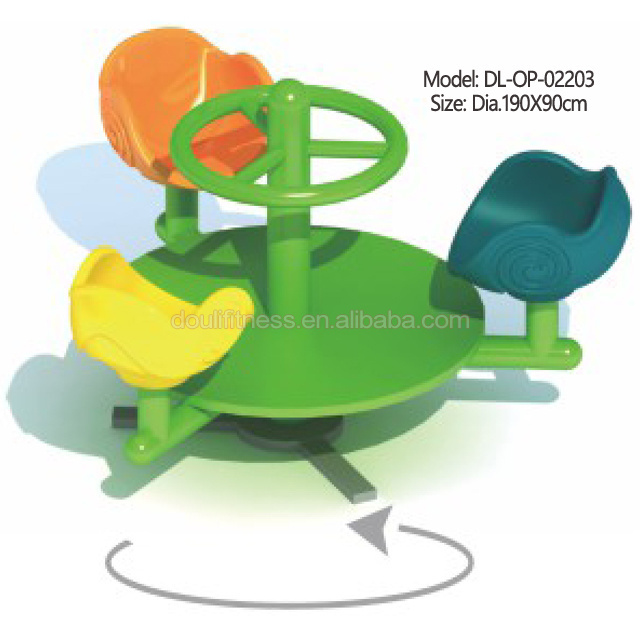 Dream kids outdoor colorful plastic snail seat spinning merry go round playground equipment for children