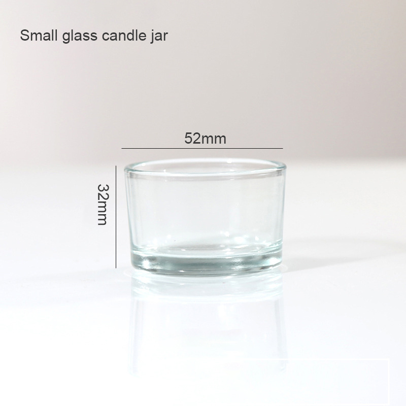 Wholesale D:52mm * H:33mm Mini Candlesticks Empty Glass Candle Jars Small Tea Wax Glass Candle Stand Round Candle Glass