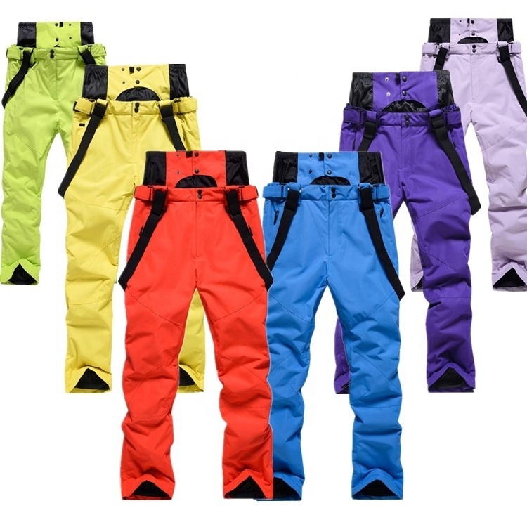 unisex wholesale logo custom windproof waterproof hiking ski bibs overalls cargo insulated suspenders snow pant ski pant