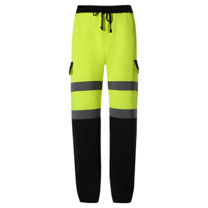 Custom logo multi-pockets hi vis reflective winter safety work pants Construction work warm reflective pants safety work clothe