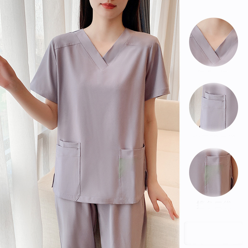 oem customized logo design fast drying dentistry and oral luxury summertime thin medical surgical scrubs and hand washing attire