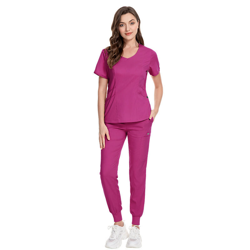 High quality hand washing clothes beauty salon SPA Doctor surgical suit set short sleeve V-neck dental nurse uniform suit