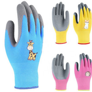 logo custom outdoor playing digging Landscaping youth toddler boys girls kids children yard work gloves safety gardening glove