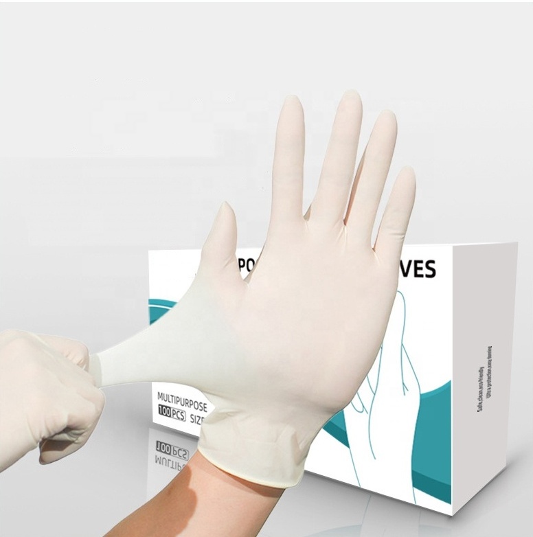 Finger textured Disposable latex gloves White Medical Use Powdered And Powder Free Sterile Latex surgical Gloves