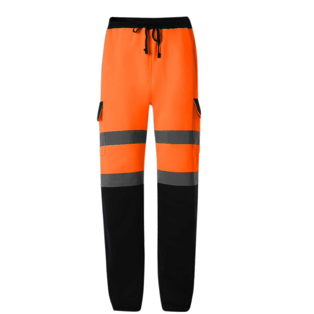 Custom logo multi-pockets hi vis reflective winter safety work pants Construction work warm reflective pants safety work clothe