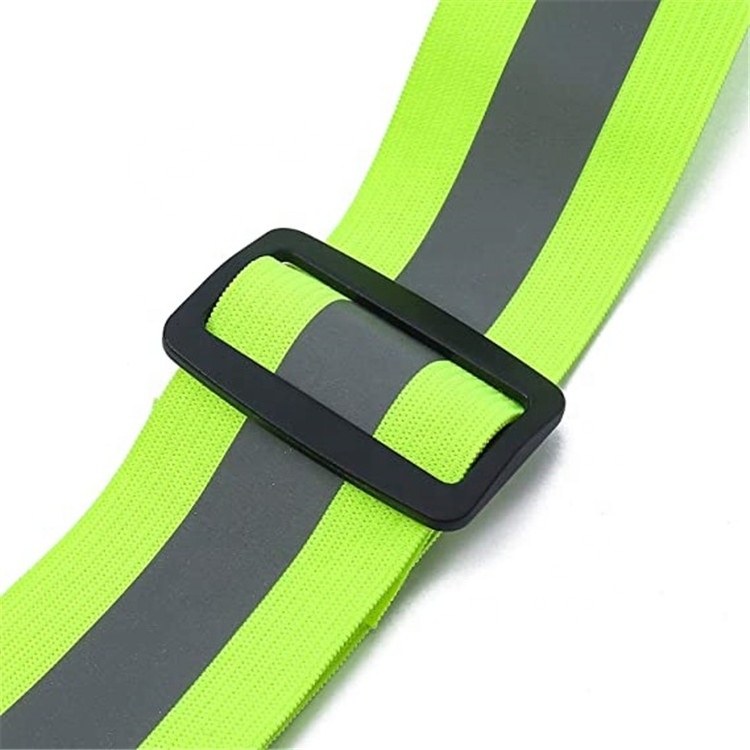 OEM Logo Custom Outdoor Night Running Riding Dog Walking Elastic Adjustable Reflective fluorescent Safety Vest Straps Gear