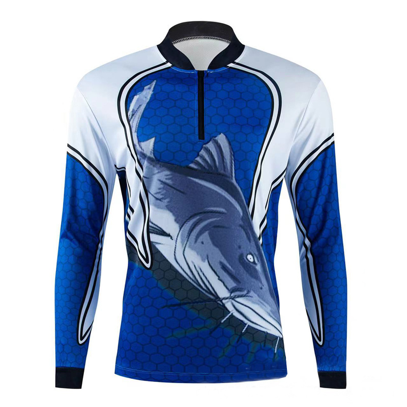 wholesale custom sublimated men uv protection quick dry long sleeve fishing shirts