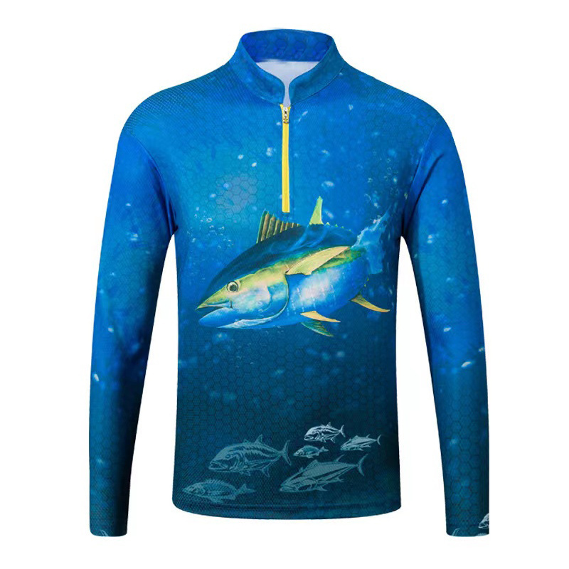 wholesale custom sublimated men uv protection quick dry long sleeve fishing shirts