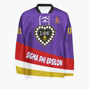 Top quality team order custom full sublimation cheap european gold hockey jersey