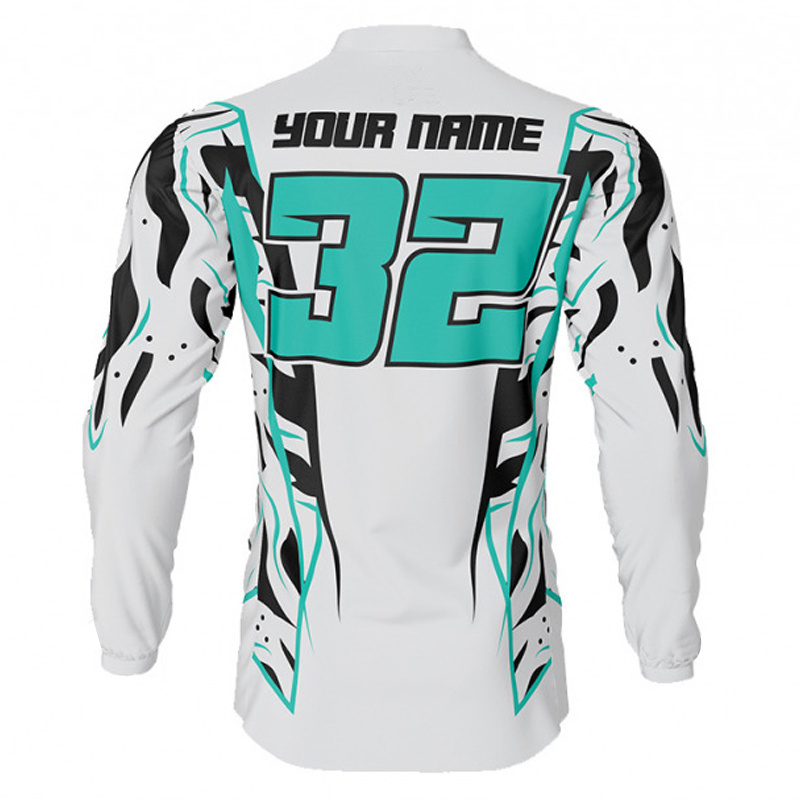 100%polyester fabric wholesale blank sublimation unisex high quality custom design quick dry long sleeve motocross jersey