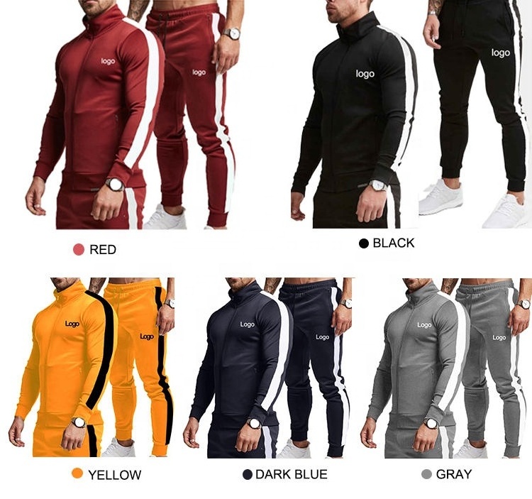 European Size Soccer Tracksuit Full Zipper Men's High Quality OEM Winter Workout Casual Plain Tracksuit