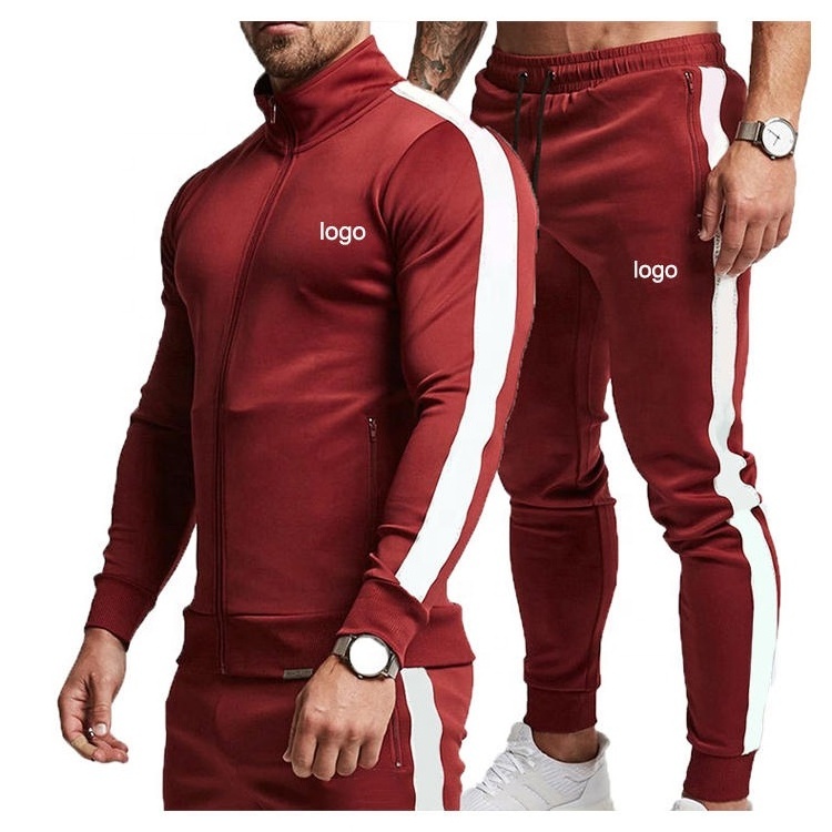 European Size Soccer Tracksuit Full Zipper Men's High Quality OEM Winter Workout Casual Plain Tracksuit