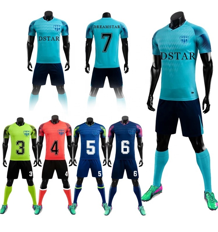 2022 Wholesale Custom Soccer Jersey Cool Youth Team Wear Short Sleeve Set Football Uniform