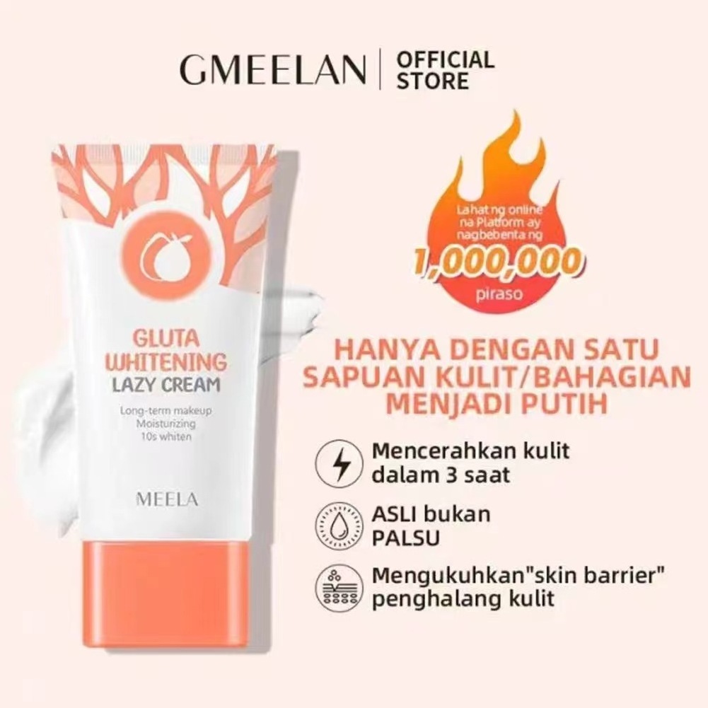 GMEELAN Gluta Whitening Lazy Cream Niacinamide Brightening Skin Long Lasting Moisturizing Skin Whitening Cream