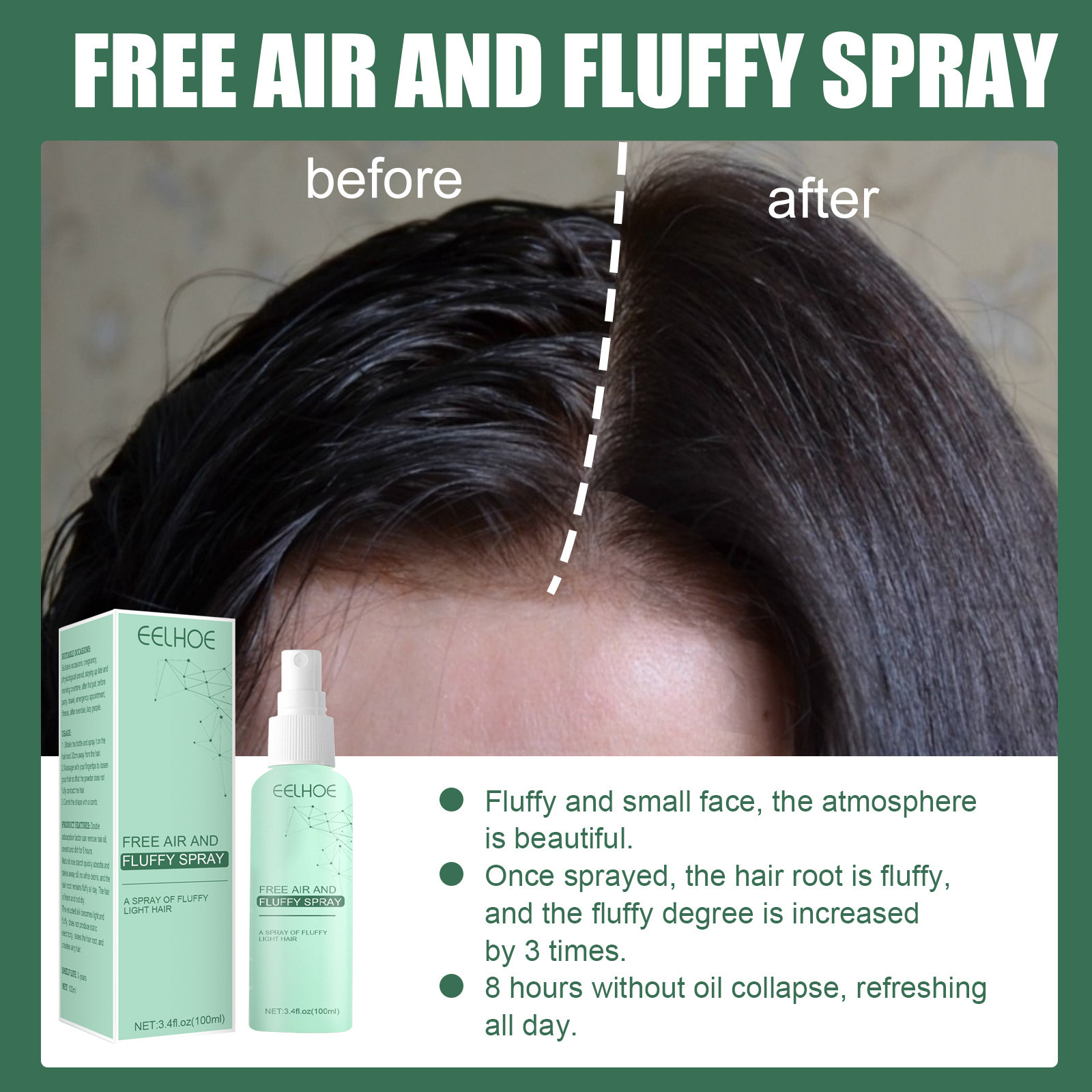 Wholesale Dry Hair Spray Air Fluffy Feeling Degreased Head Dry Hair Volume Lazy Free Air And Fluffy Spray