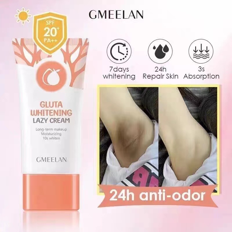 GMEELAN Gluta Whitening Lazy Cream Niacinamide Brightening Skin Long Lasting Moisturizing Skin Whitening Cream