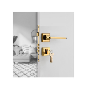 New Arrival Factory Price Gold (PVD) Mortise Door Handle with Lock Use in Home Hotel and Restaurant Door