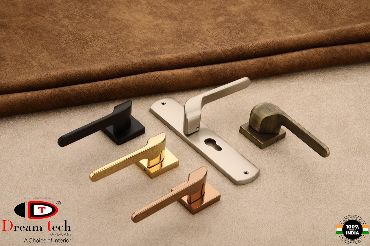 Direct Factory Supply Zinc Alloy Satin Mortise Door Handle with Lock for Office Mall and Building Application from India