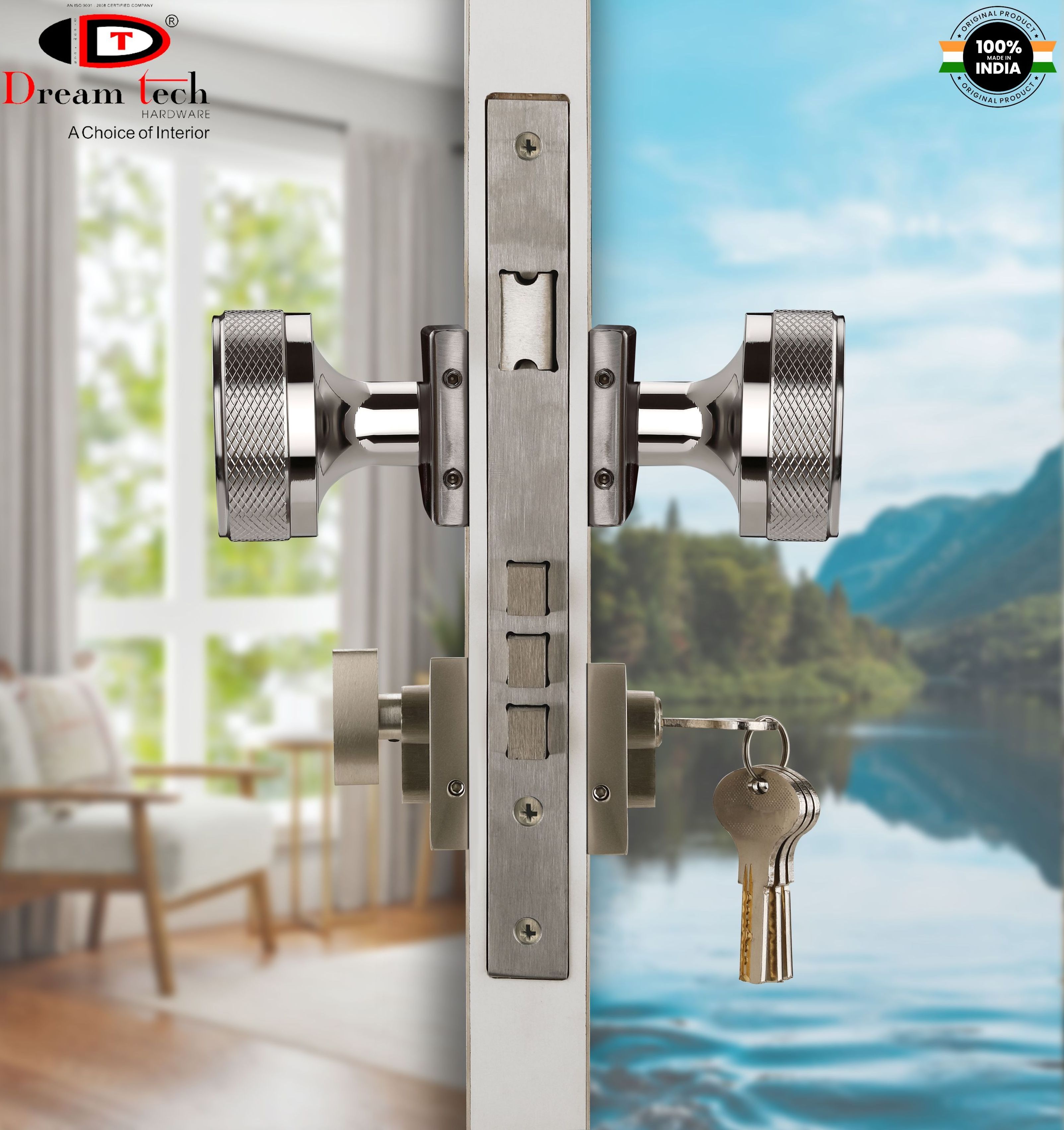 Most Selling Furniture Accessories Door Handle with Lock for Internal Wooden Door Application from India