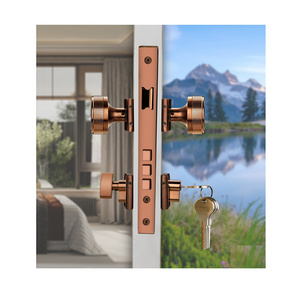 Durable High Safety Rose (PVD) Mortise Door Handle with Lock for Office and Shop Door Decoration from India