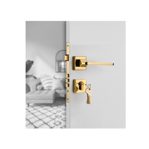 Standard Quality Gold (PVD) Mortise Door Handle with Lock for Door Handles Application from India Export