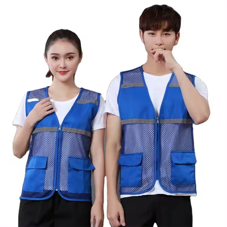 Outdoor Work wear Custom Logo Team Uniform Vest Quick Dry Road Safety Mesh Vest Clothing Fluorescent Reflective Safety Vest