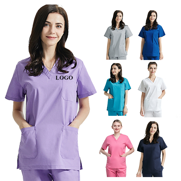 Women's men's Medical Uniform Elasticity Fabric Pet Clinic Navy White Uniform Scrub hospital Nurse Scrubs Sets