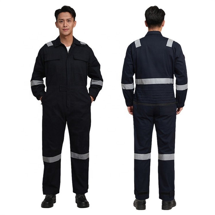 mechanic workshop oem logo custom working uniform workwear coverall reflective work suit jumpsuit one piece safety work uniforms