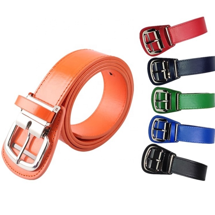 Adult Men Women Adjustable OEM Logo Custom Printing Fashion Sports Golf Athletic Uniform PU Leather Belts Softball Baseball Belt