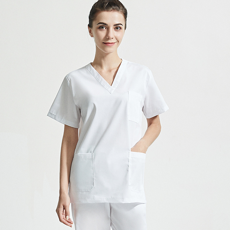 Women's men's Medical Uniform Elasticity Fabric Pet Clinic Navy White Uniform Scrub hospital Nurse Scrubs Sets