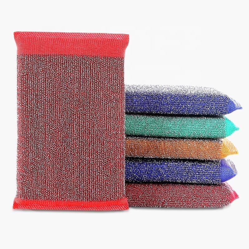 Household stainless steel cleaning cloth kitchen dishwashing sponge scouring pad scrub sponge wash scrubbing king scrub sponges