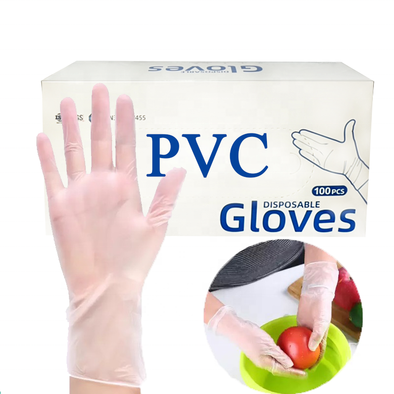 cheap white disposable pvc gloves transparent food grade restaurant kitchen cleaning use TPE protective pvc gloves