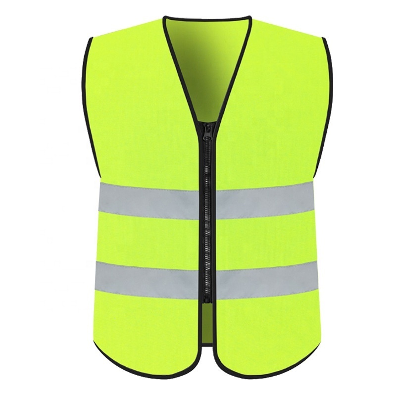 cheap zipper reflective vest waistcoat mesh safety t shirts yellow orange oem logo reflective road safety vests