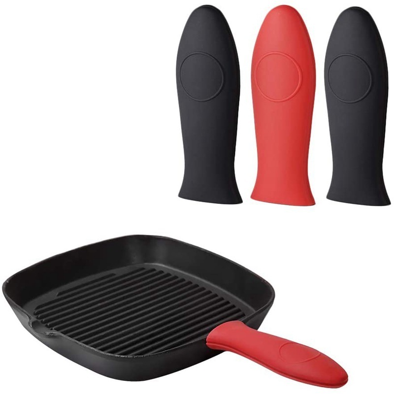 Silicone Hot Handle Holder Skillet Handle Covers Pan Handle Sleeve Pot Holders Cover Non Slip Silicone Pot Holders for Skillet