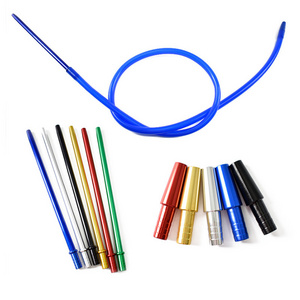 wholesale Silicone Shisha Hose Flexible Hookah Pipe Aluminum handle shisha hookah hose