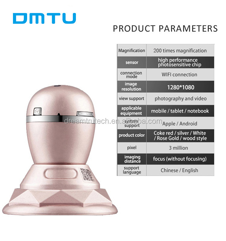 DMTU Professional portable wifi scalp hair analyser with 3.0MP