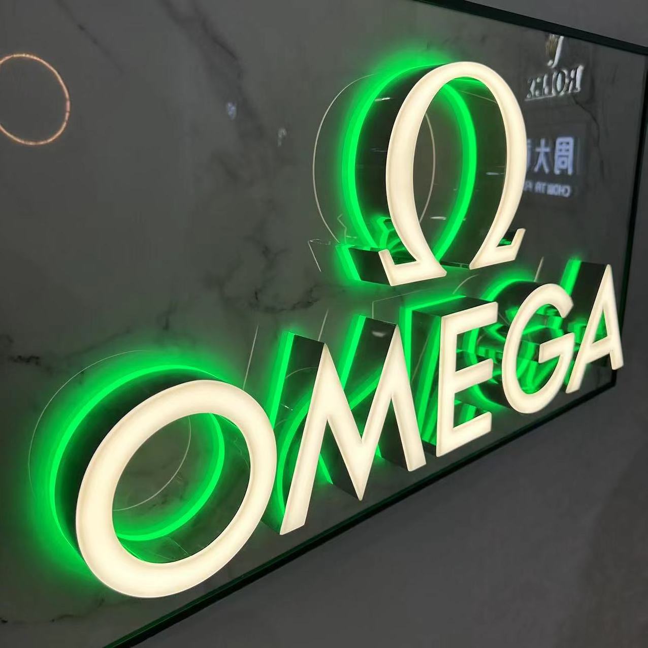 Wall led sign 3d lighted logo channel letters 3d Backlit Metal Shop Sign