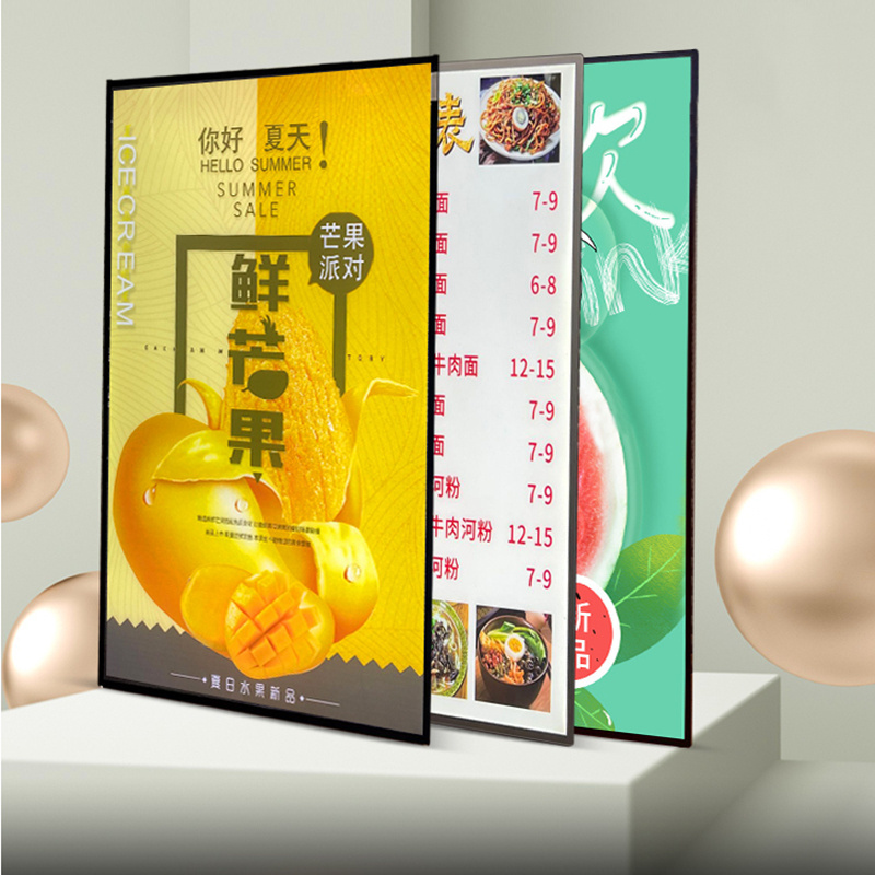 Factory Direct Selling Ultra Thin  Aluminum Frame Led Light A1 Menu Board Insert Poster Advertising Light Box Displaylay