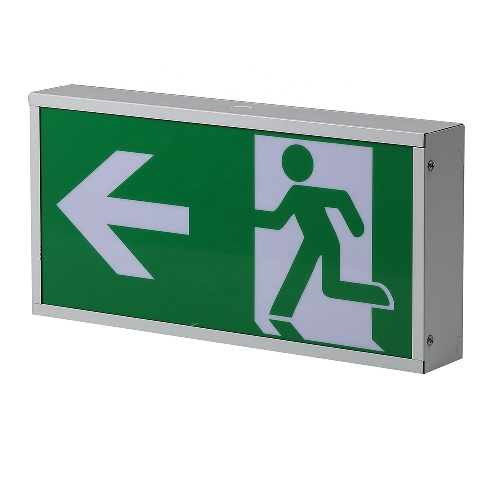 One side 3 Hours Operation Steel Casing Wall Mounted LED Emergency Light Exit Sign