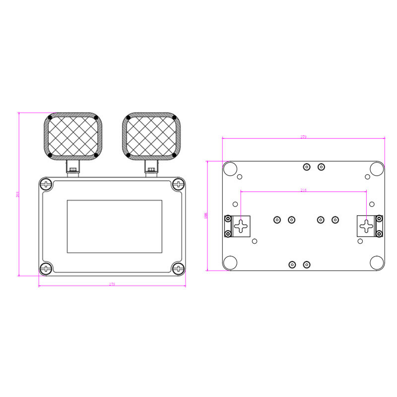 IP65 Waterproof Twin Spot LED Rechargeable Emergency Light