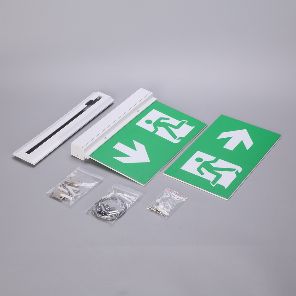 Ceiling Recessed Battery Operated Rechargeable Emergency Exit Sign Lighting LED Exit Light