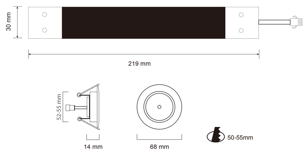 Li-ion Battery 3.7V/1.5Ah Spotlight Non-maintained LED Emergency Battery Rechargeable Downlight