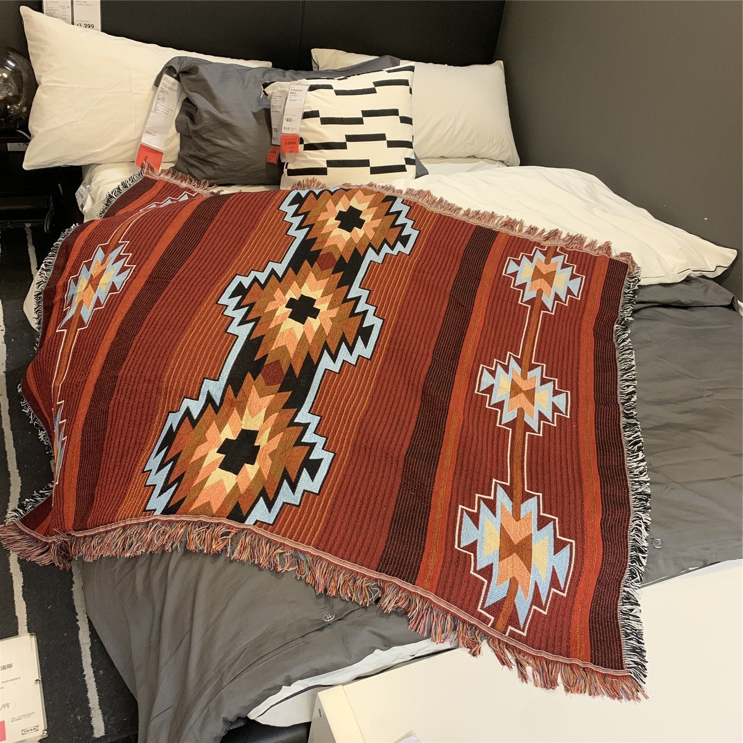 Amz Bohemian Blanket Sofa Blanket,Decorative Blanket Ethnic Navajo Indian Rug Cover Blanket#