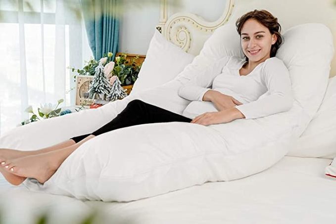 U Shaped Pregnancy Pillow - Full Pregnancy Pillow - Maternity Body Pillow for Pregnant  - for Side Sleeping and Back Pain Relief