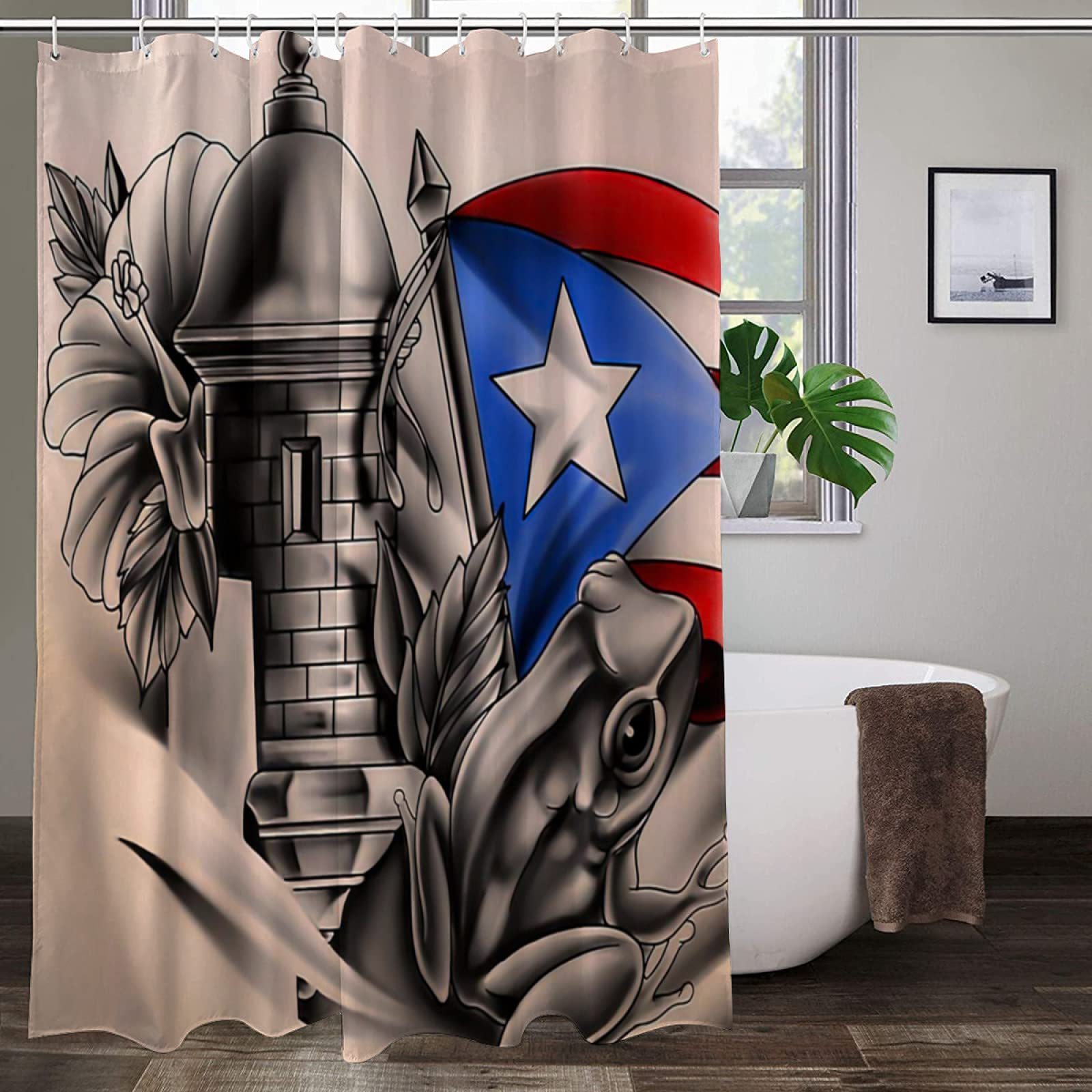 2022 Puerto Rico Polyester Designer Shower Curtains, Wholesale Fabric Shower Curtain