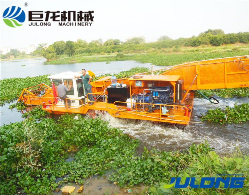 aquatic water hyacinth harvester boat machine for sale