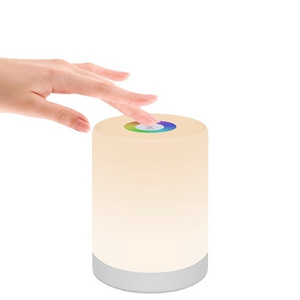 Mini size RGB night light base 7 colour led rechargeable lights for kids smart touch baby night light led