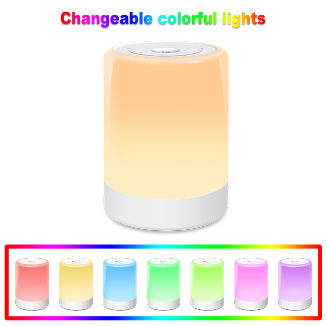 7 RGB Colorful LED Touch Sensor Night lights 1200 mAh USB Rechargeable Bedside Lamp Night Light 3 Warm White Baby Night Light