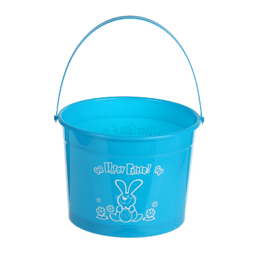 The manufacturer provides plastic buckets for children's candy and fruit storage, cartoon circular Easter storage buckets