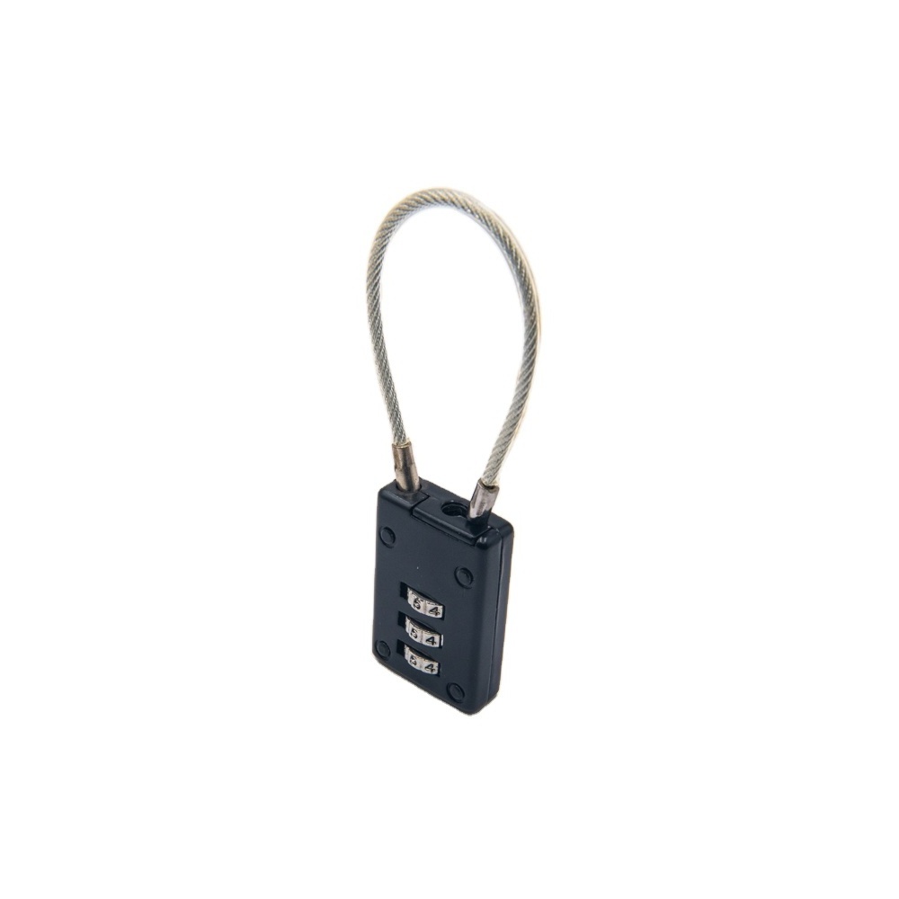 Outdoor Resettable Combination pad cable Lock Luggage Wire Lock metal 3 digit safety padlock